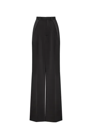 Refined black pants cut from Italian satin, Xo Xo