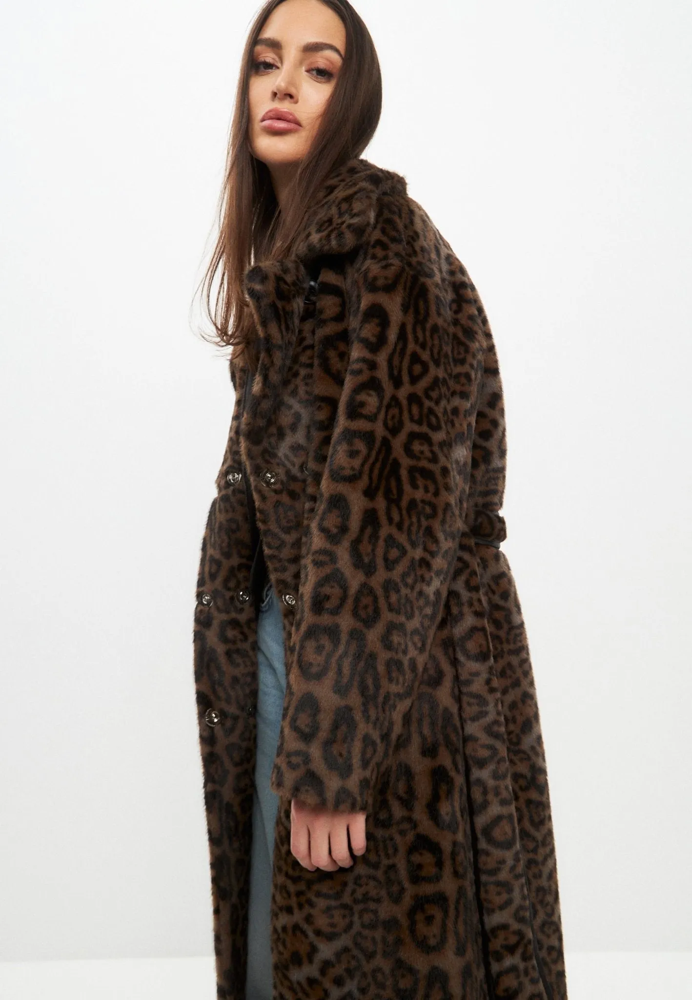 Reversible Long Winter Faux Fur Coat