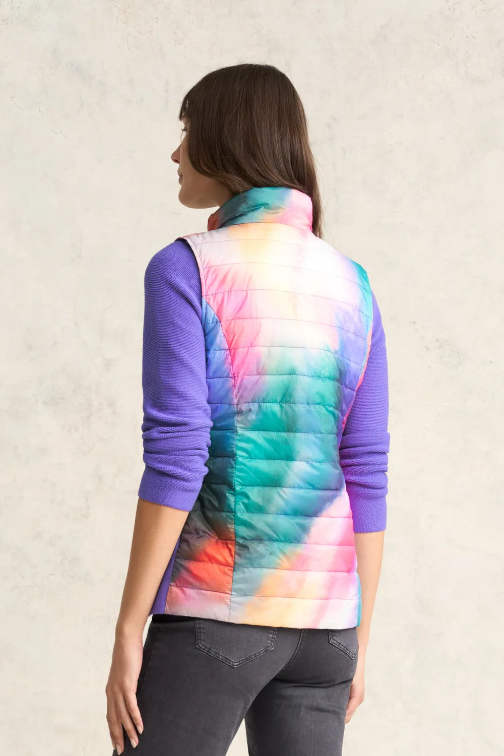 Reversible Puffer Vest - Aurora Print