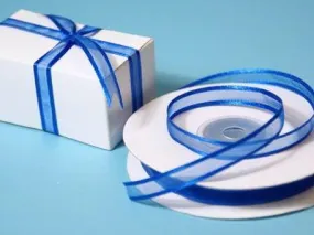 Royal Blue Sheer Ribbon w/ Satin Edge | 3/8"