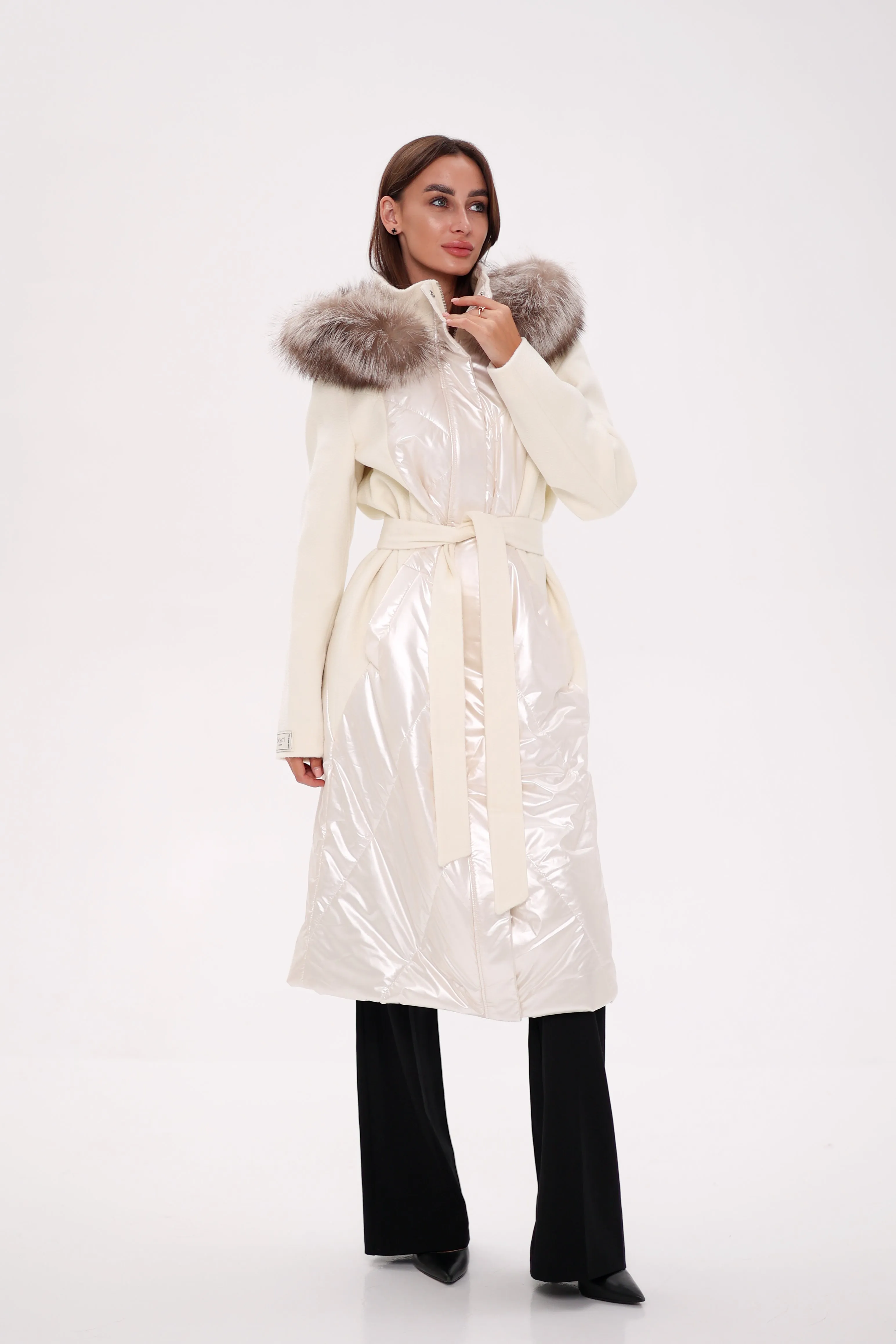 Saga®Furs Silver Fox Wool Alpaca Freudenberg Comfortemp® Coat