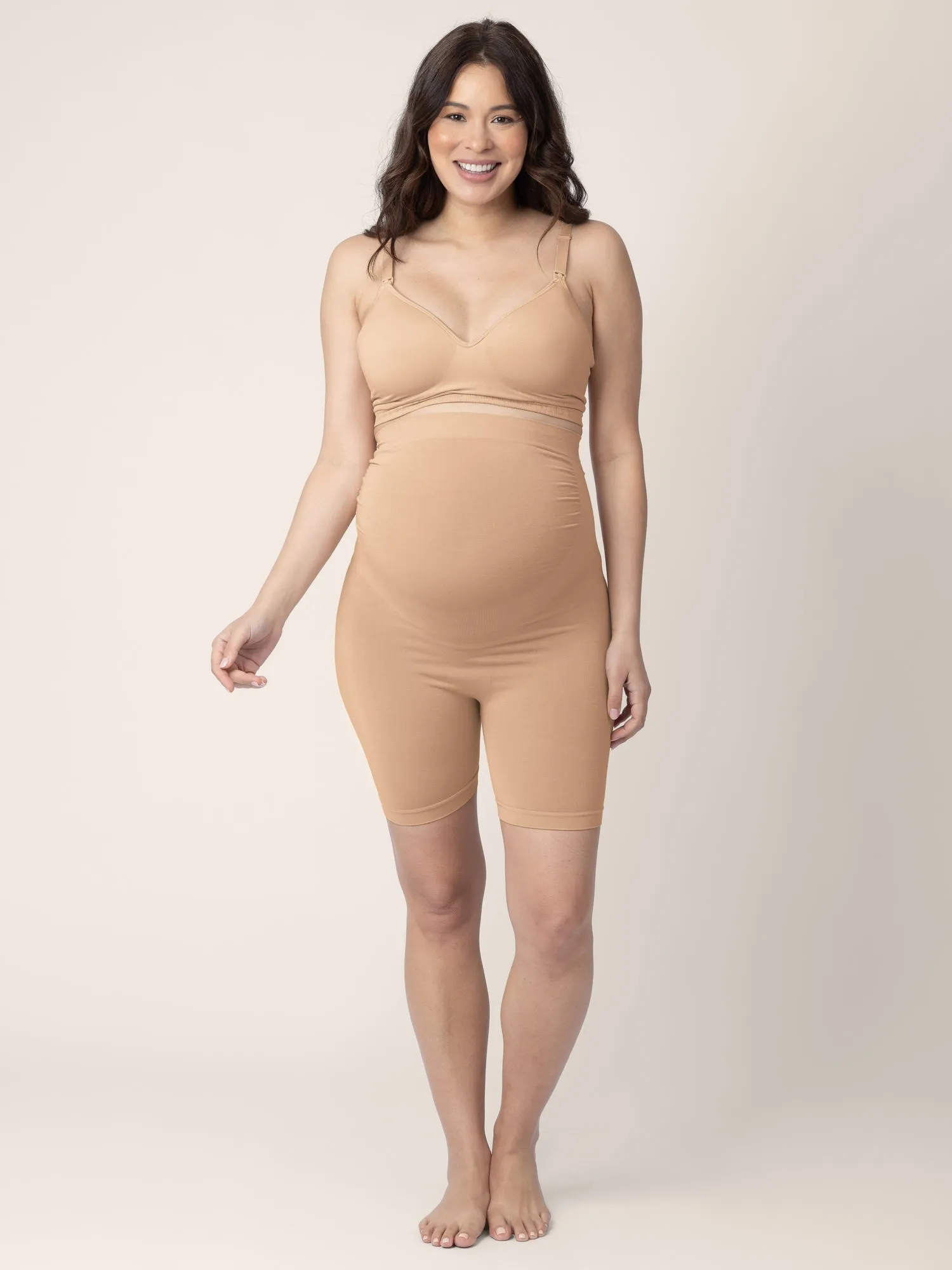 Seamless Bamboo Maternity Thigh Saver | Beige