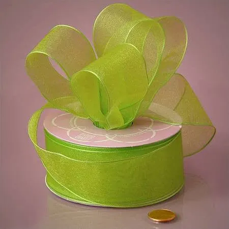 Sheer Lime Green Ribbon | 1.5"