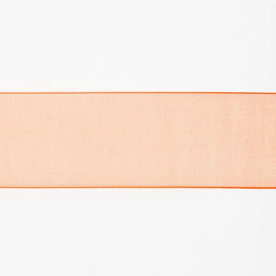 Sheer Orange Ribbon w/satin edge  | 1.5" 25 yds