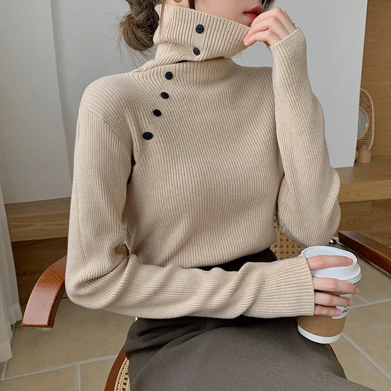 Simple slim sweater women