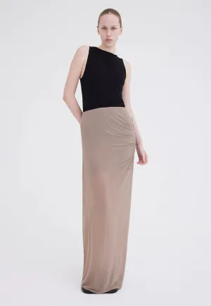 Slink Italian Jersey Skirt in Mushroom Neutral