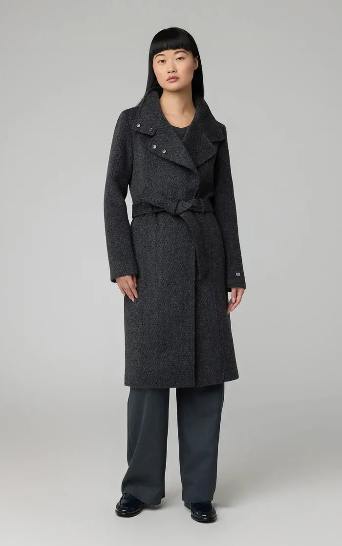 SOIA&KYO GENIE - Semi-Fitted Novelty Wool Coat With Belt