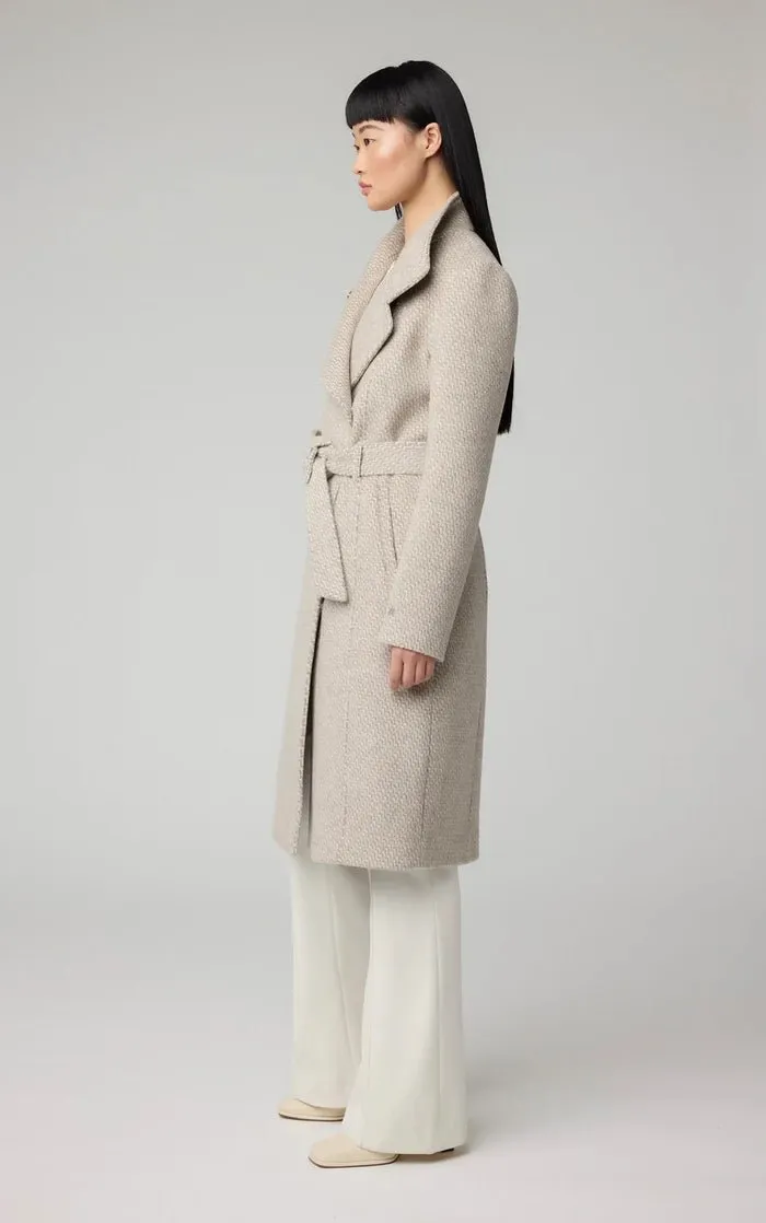 SOIA&KYO GENIE - Semi-Fitted Novelty Wool Coat With Belt