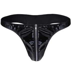 Solid Front-Zipper Style Men Thong