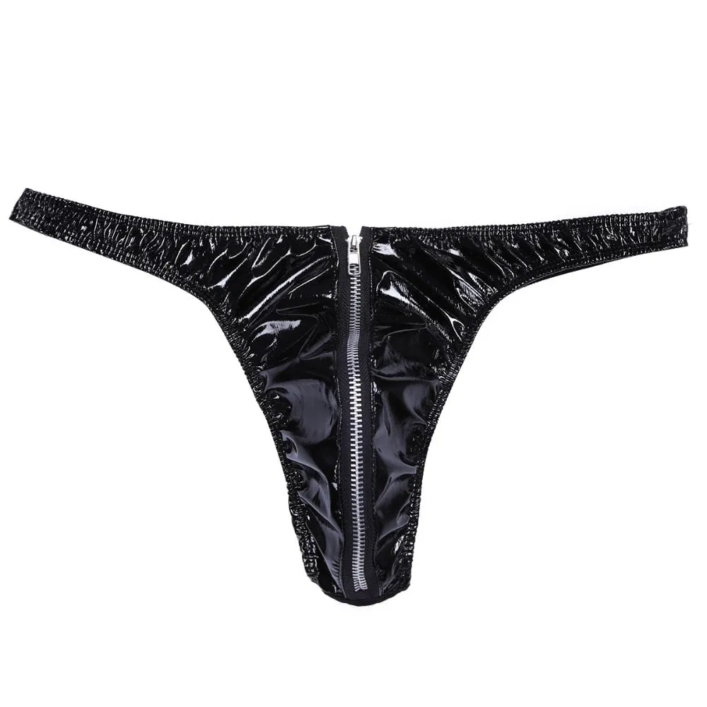 Solid Front-Zipper Style Men Thong