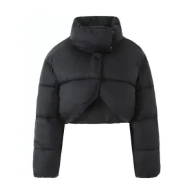 Stand Collar Zipper Puffer Jacket