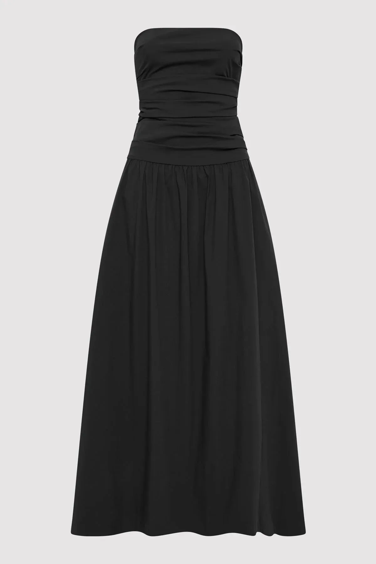 STRAPLESS TIE BACK DRESS - BLACK