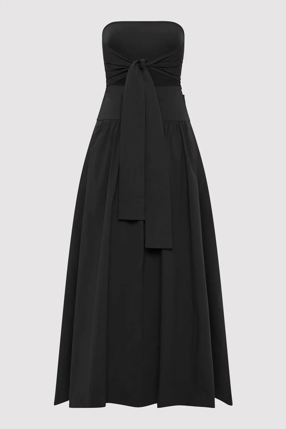 STRAPLESS TIE BACK DRESS - BLACK