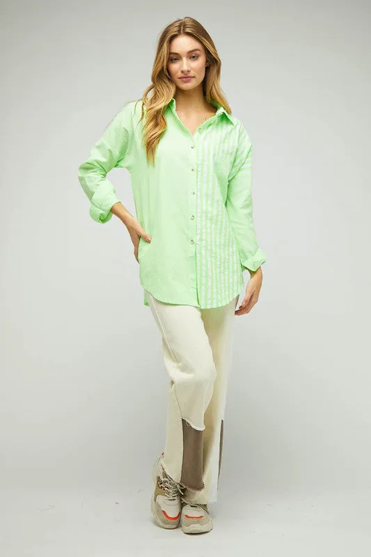 Stripe Button Down Long Sleeve Shirt