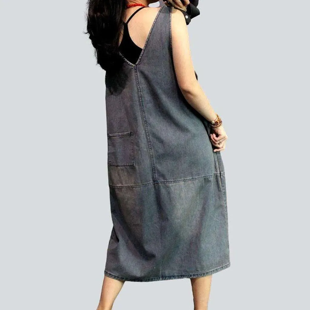 Stylish y2k long denim dress