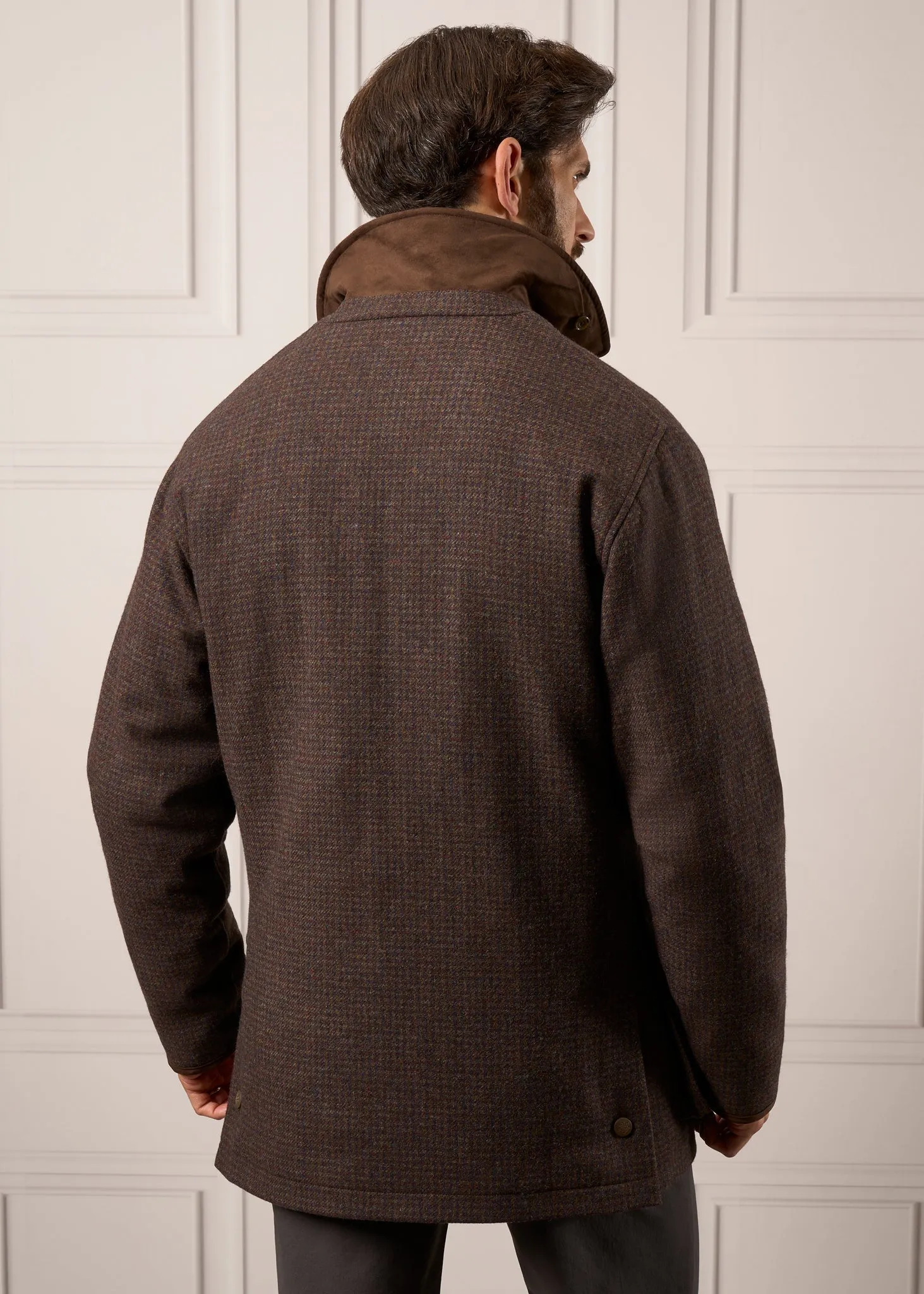 Surrey Waterproof Tweed Coat In Bramble - Shooting Fit