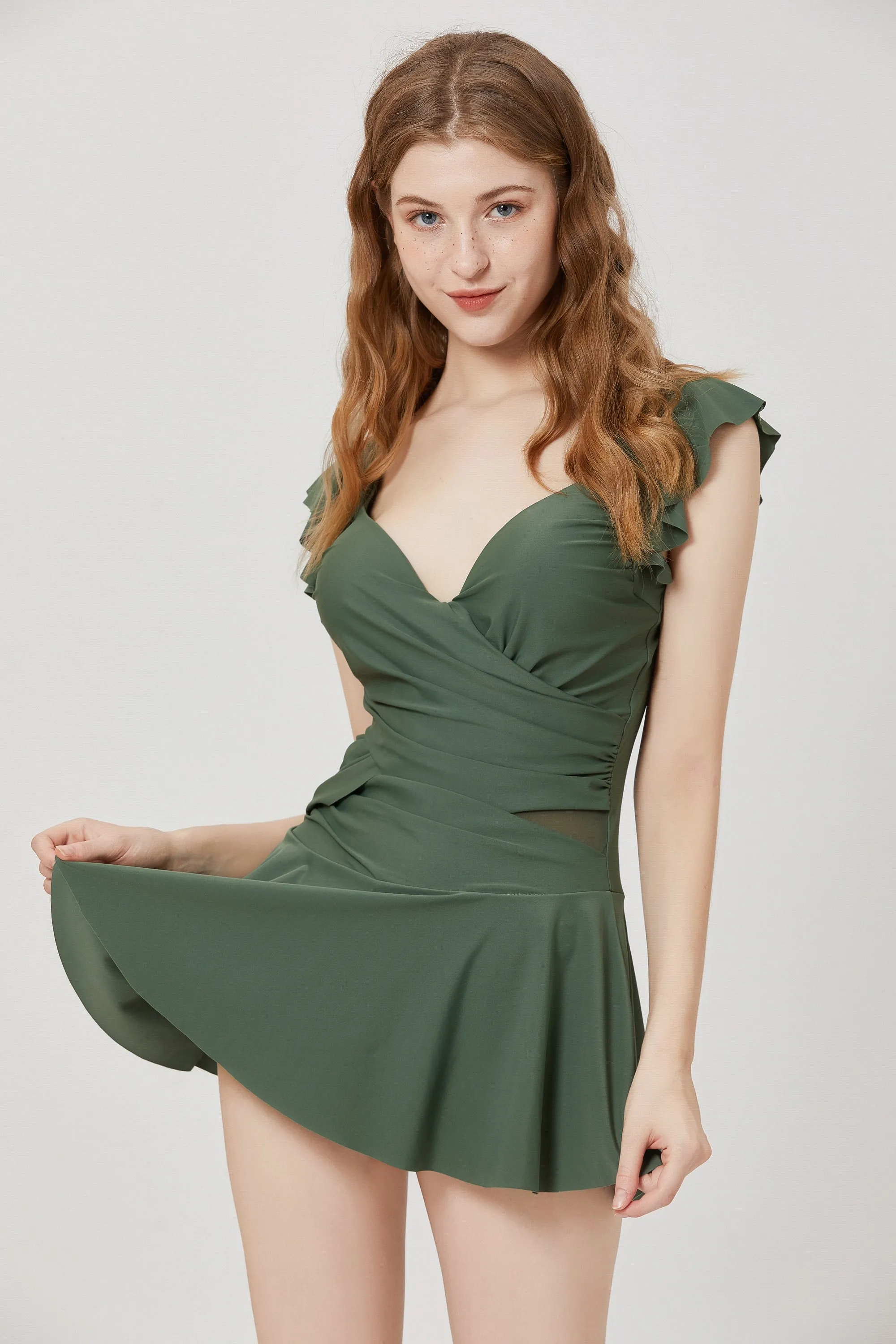 Sylphide | Randa Green Floral One-Piece Swimsuit