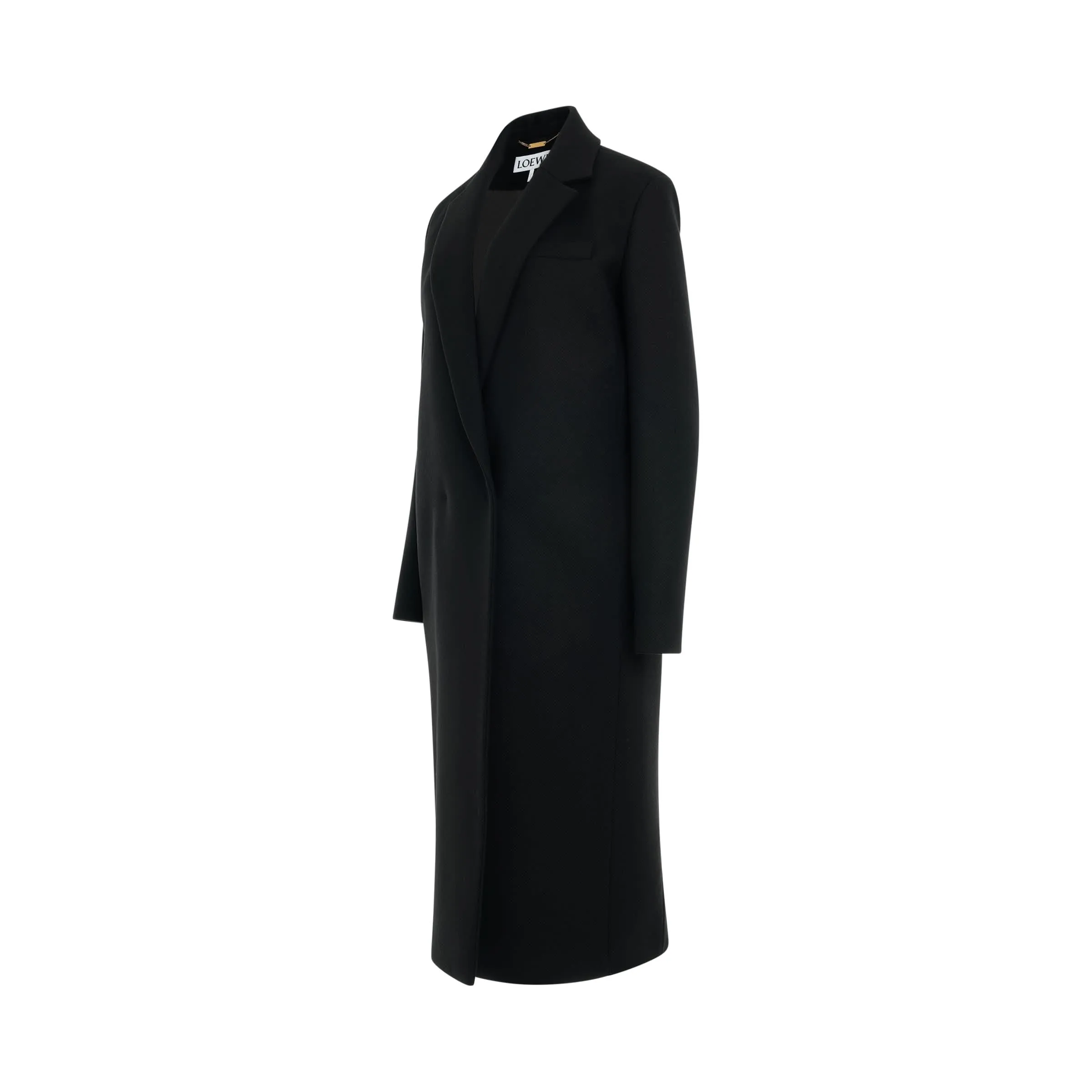 Tailored Wool Coat in Black