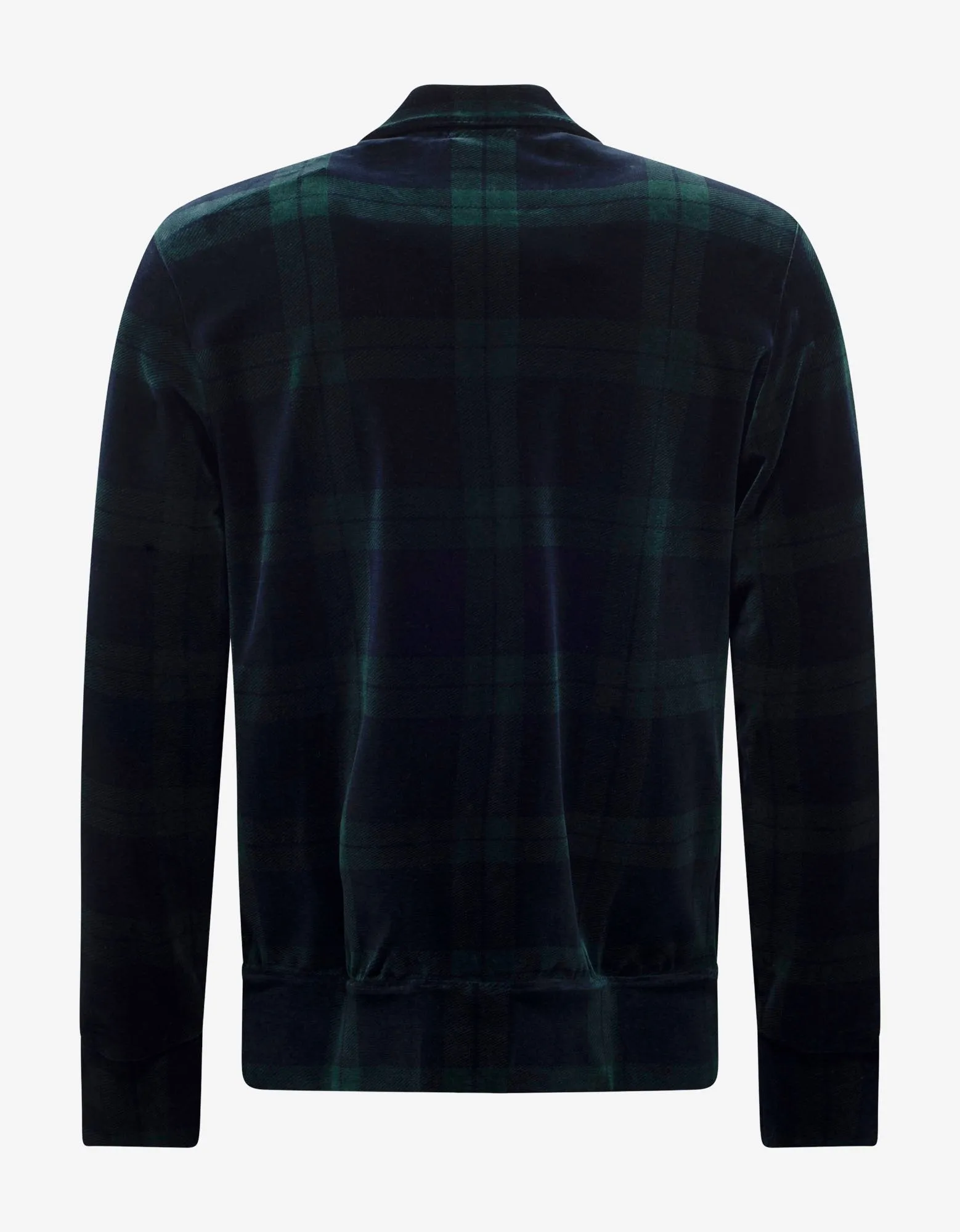 Tartan Print Velvet Track Jacket