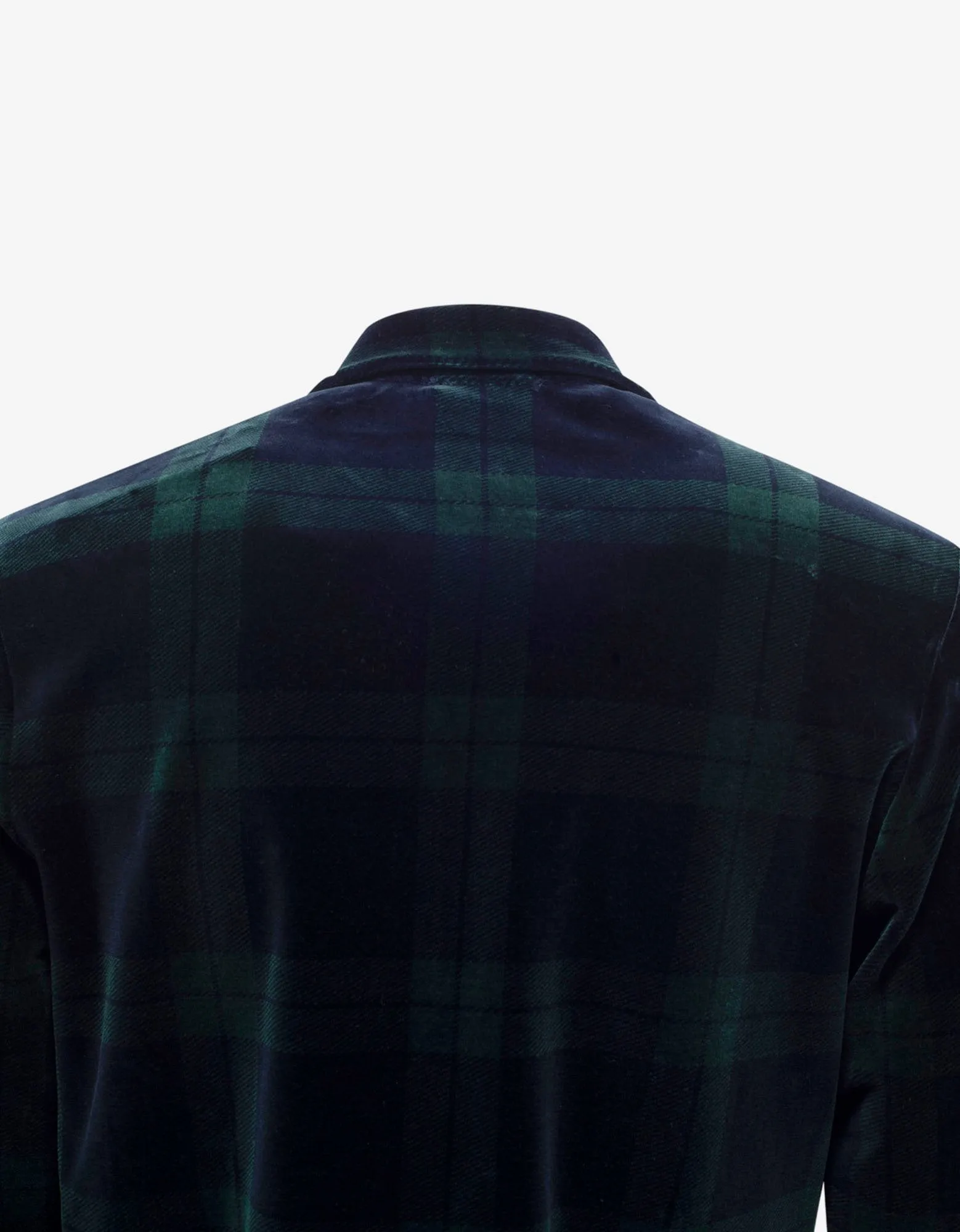 Tartan Print Velvet Track Jacket