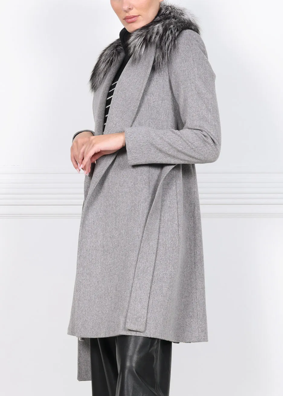 The Amal Wool Coat with  Fur Collar