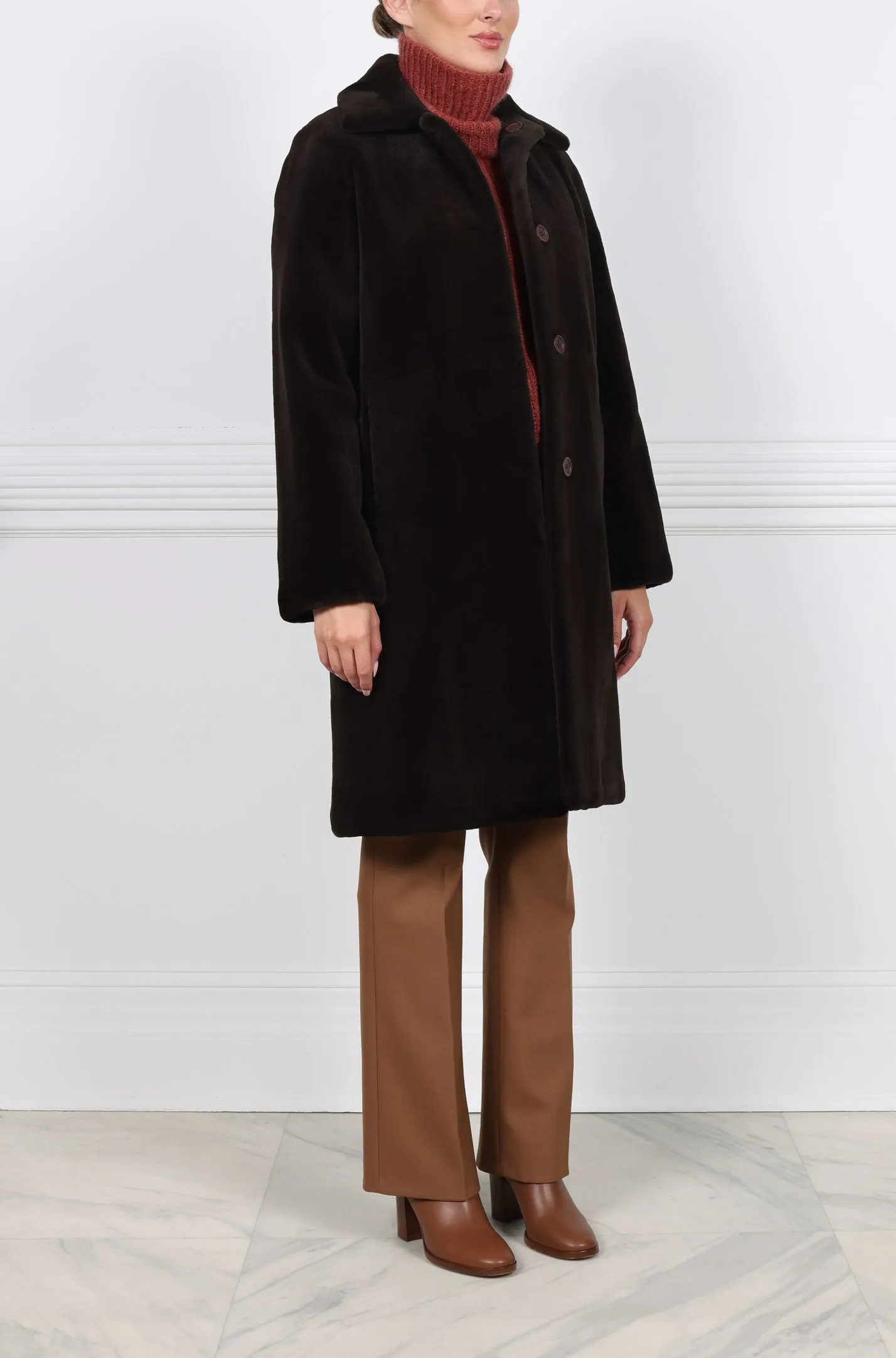 The April Sheared Mink Fur Reversible Storm Coat