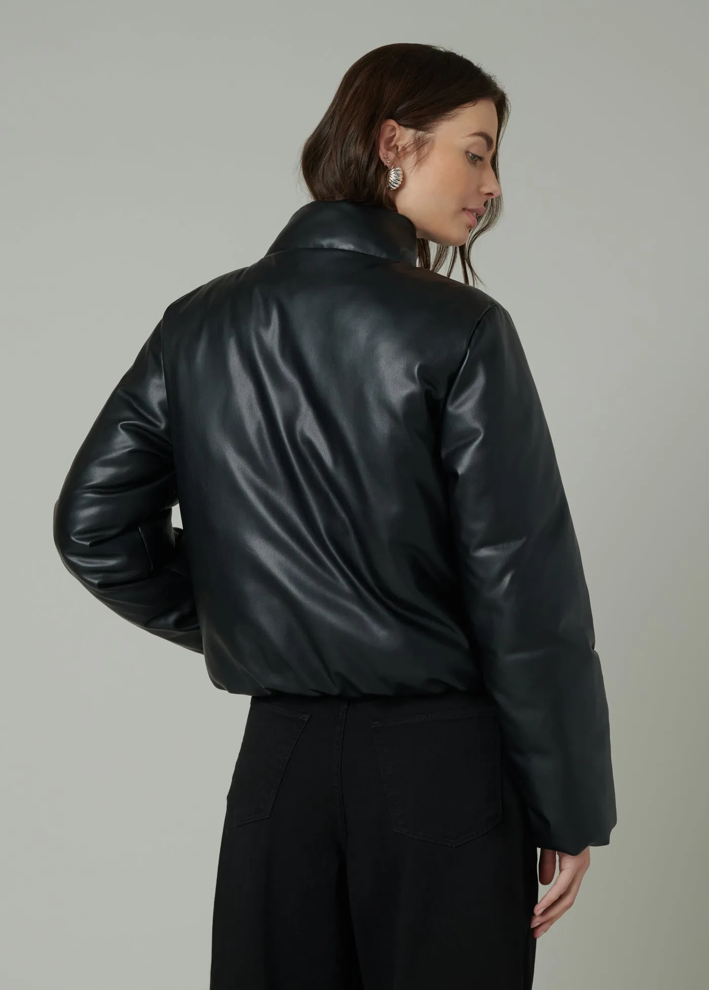 THE KIKI VEGAN LEATHER BOMBER JACKET