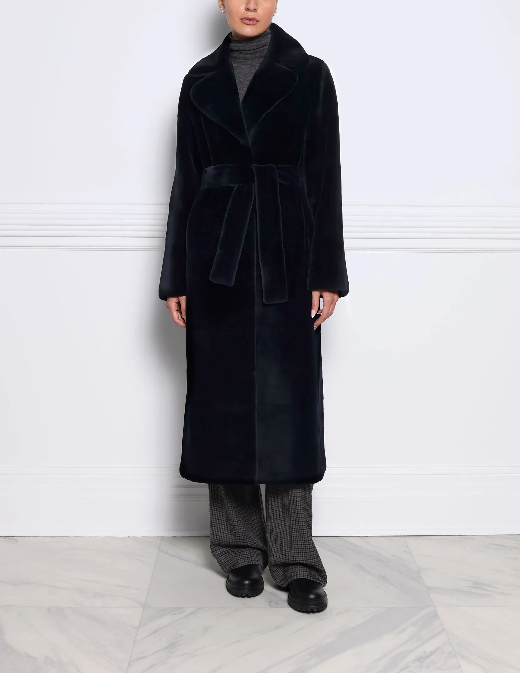 The Kira Sheared Mink Fur Trench Coat