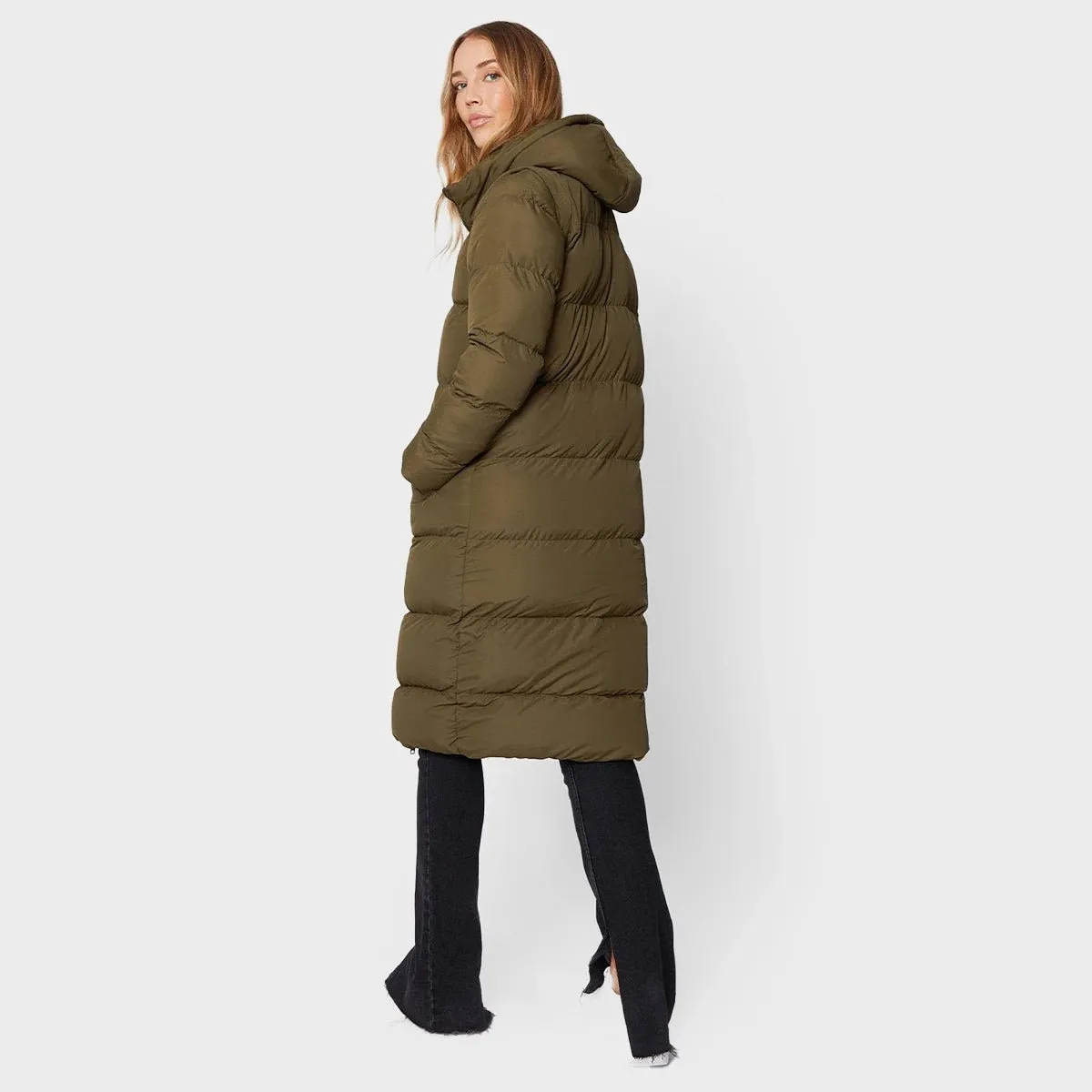 Threadbare Longline Hooded Puffa with detachable sleeves.