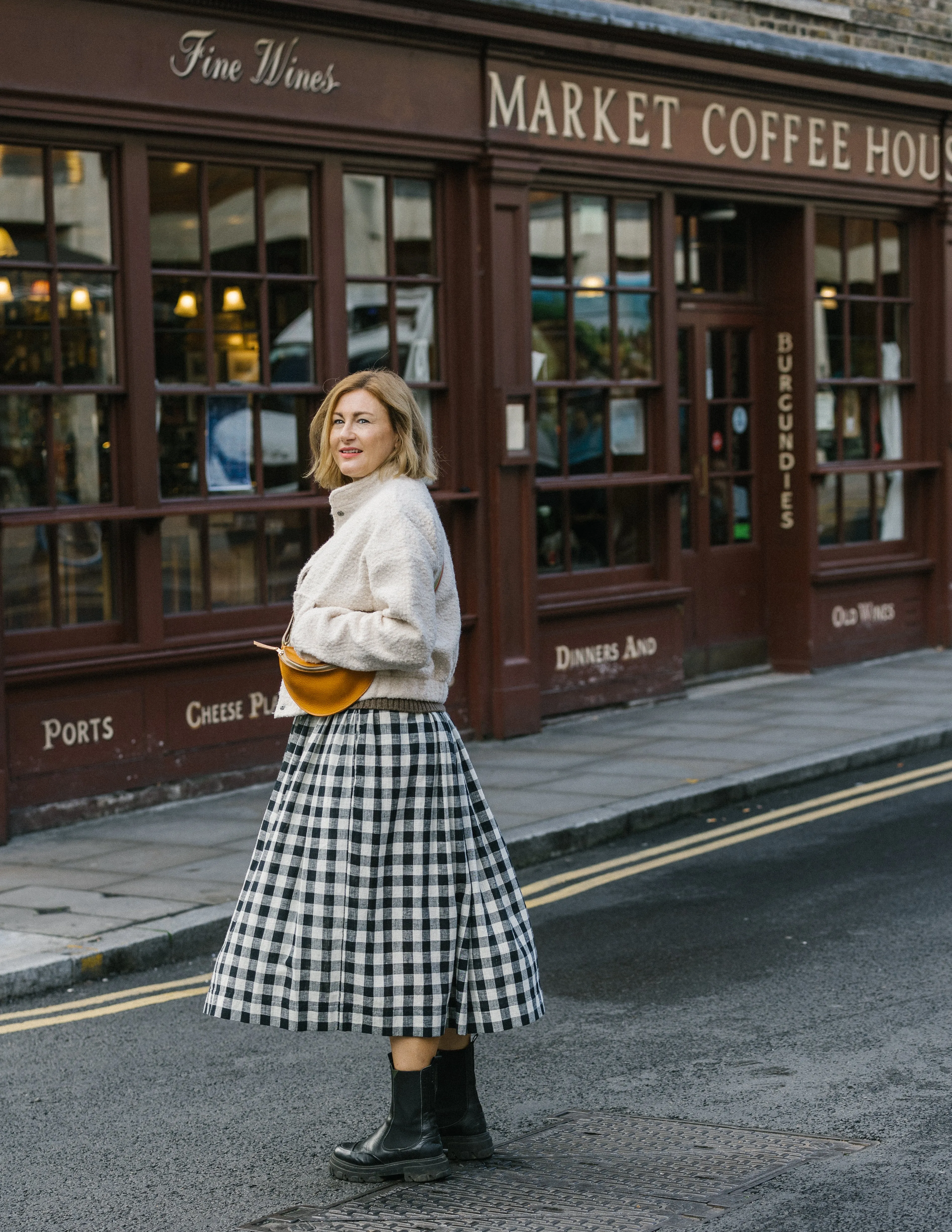 Tina Skirt in Black & White Gingham by Elwin