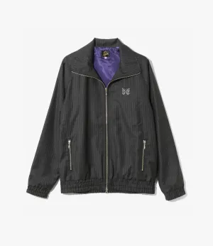 Track Jacket – Grey Striped Viyella Wool