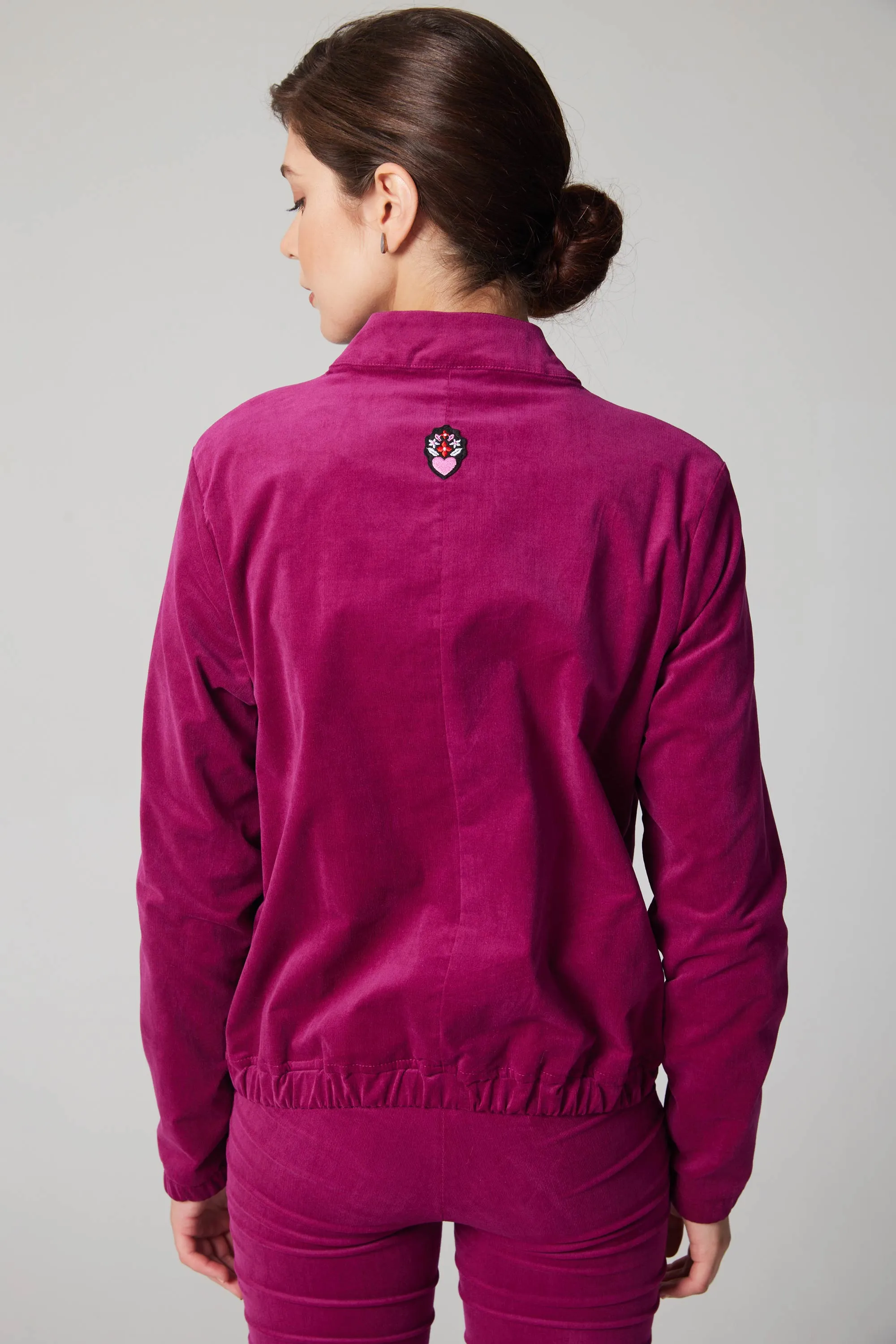 Track Jacket Velvet Corduroy - Fuchsia