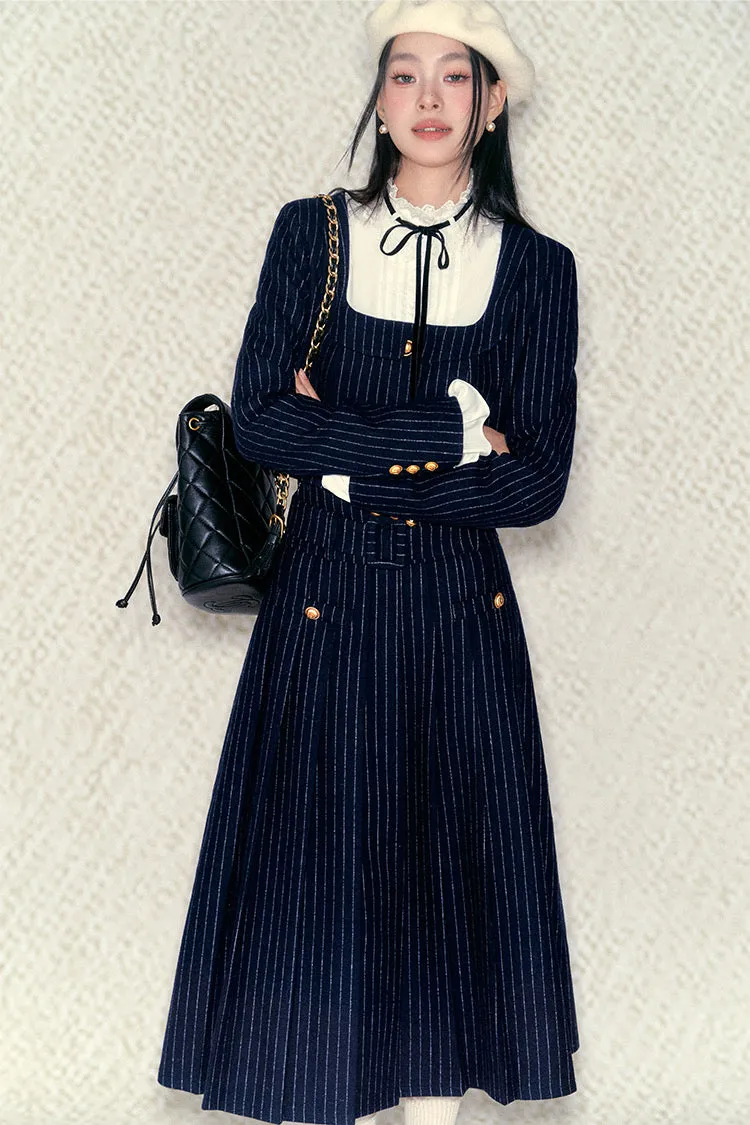 [Underpass] Vintage Collegiate Shirt and Long Skirt Set