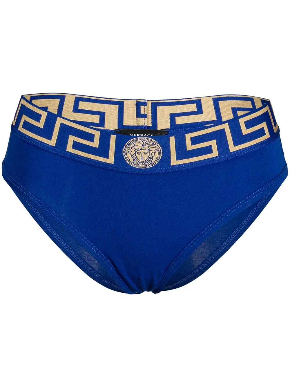 Versace Blue Greek Key Brief