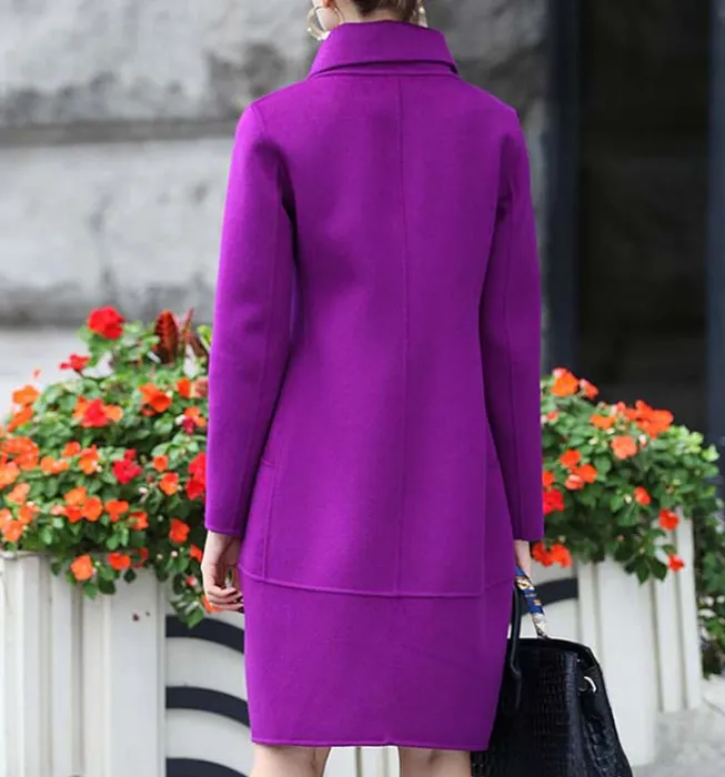 Warm Winter Women Coat, Long Wool Coat Jacket 0969