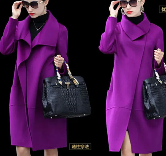 Warm Winter Women Coat, Long Wool Coat Jacket 0969