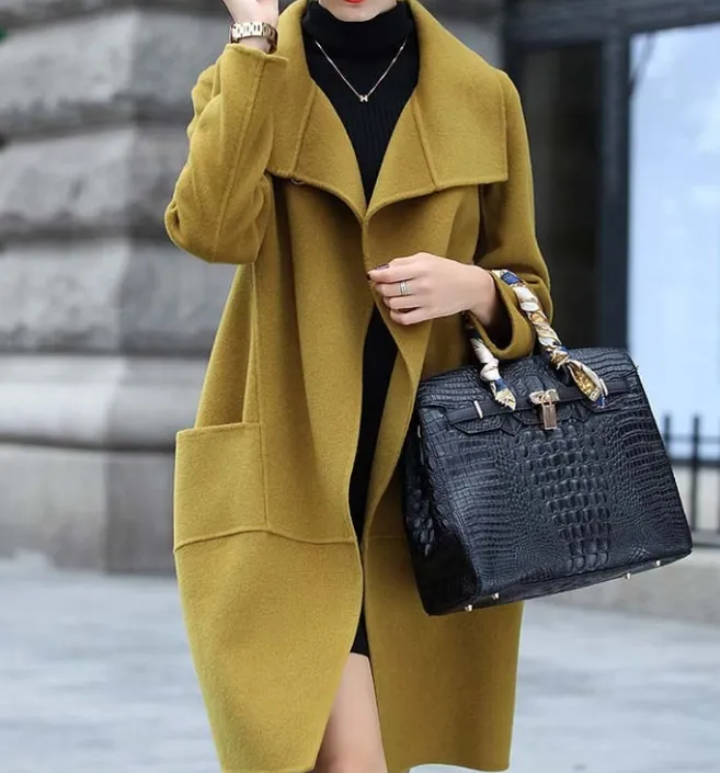 Warm Winter Women Coat, Long Wool Coat Jacket 0969