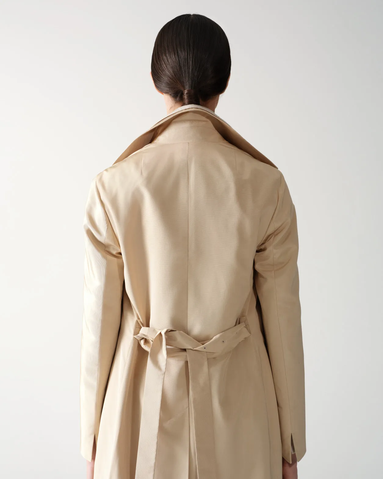 Water Repellent Silk Trench Coat