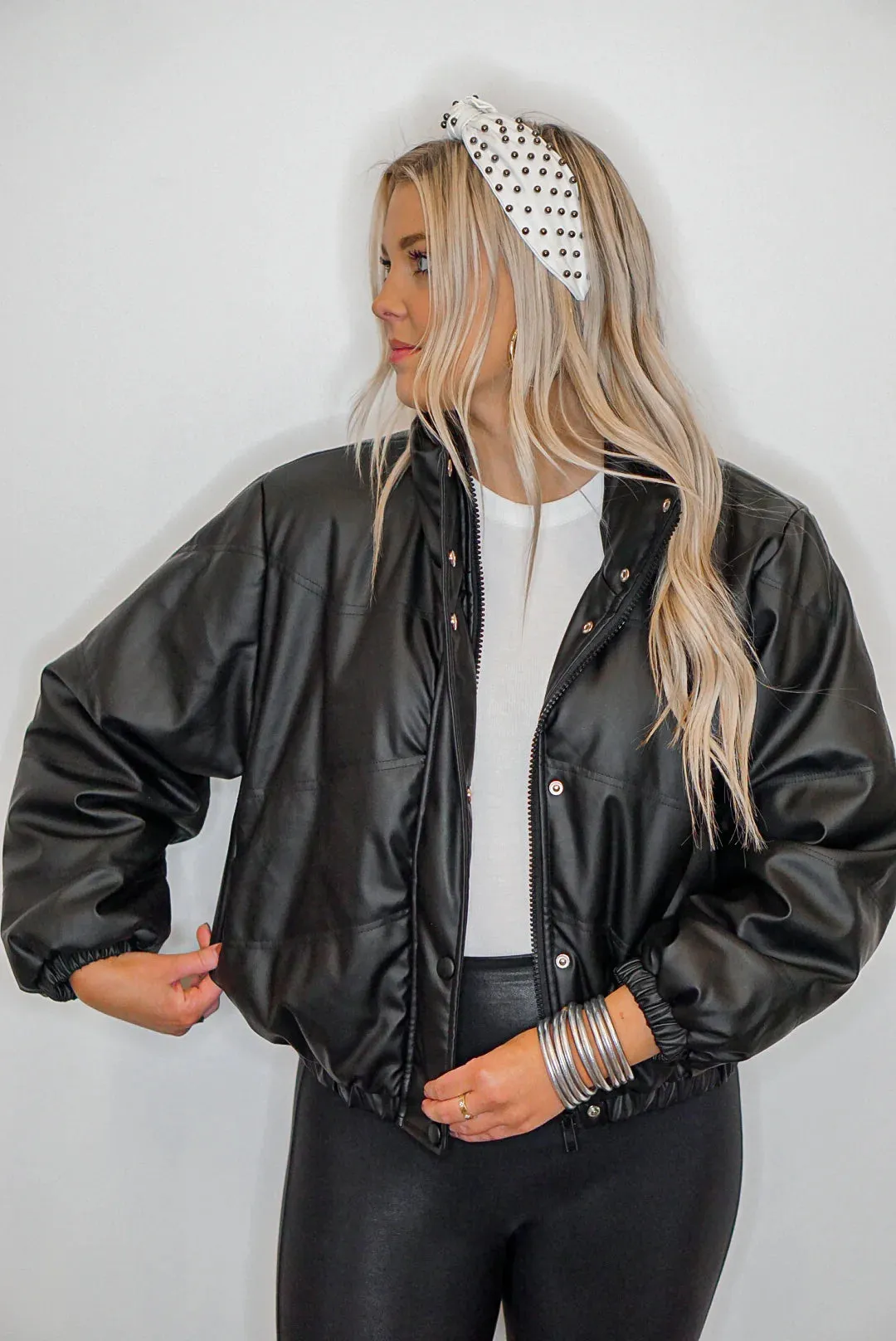 Winter Love Black Leather Jacket