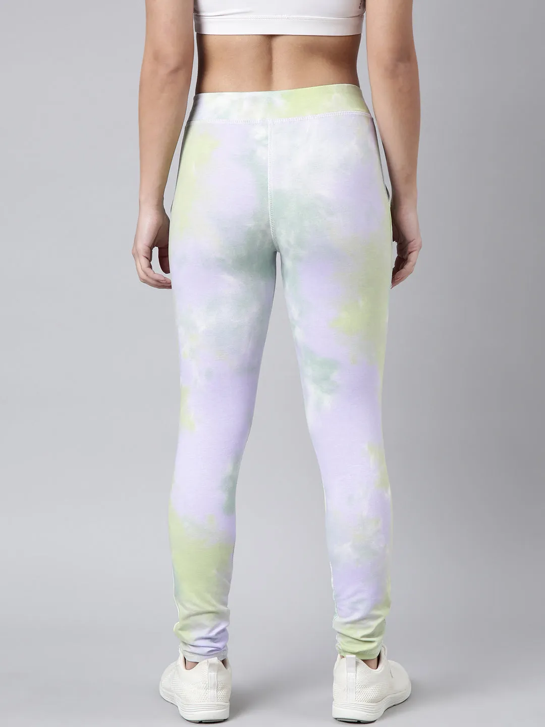 Women Abstract Slim Fit Lavender Track Pant