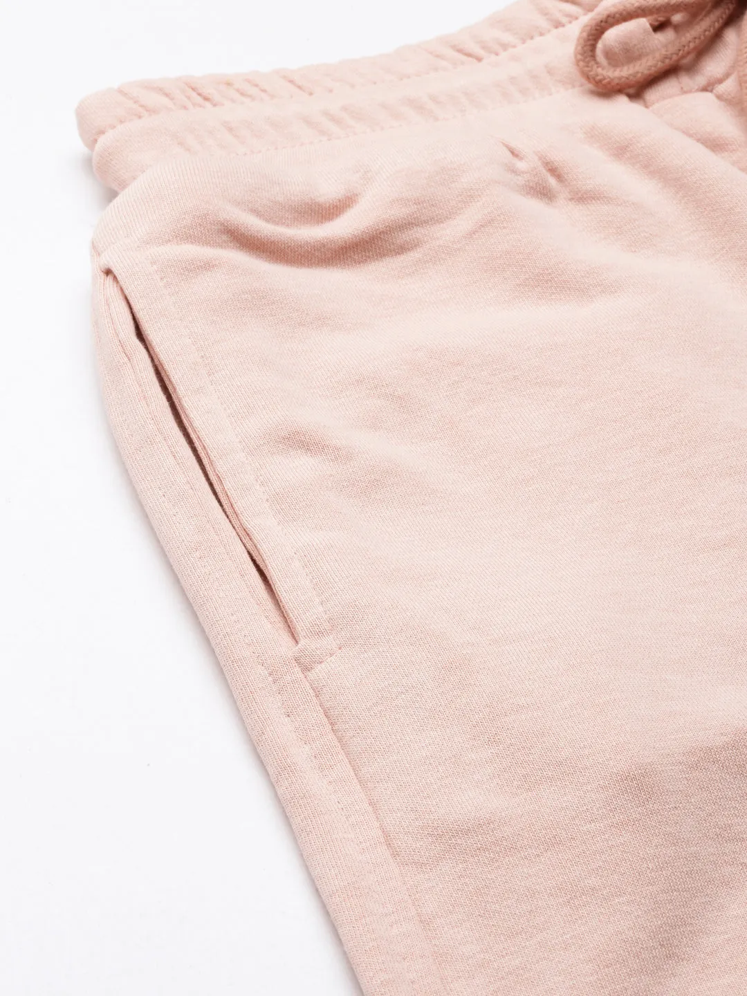 Women Peach Solid Track Pant