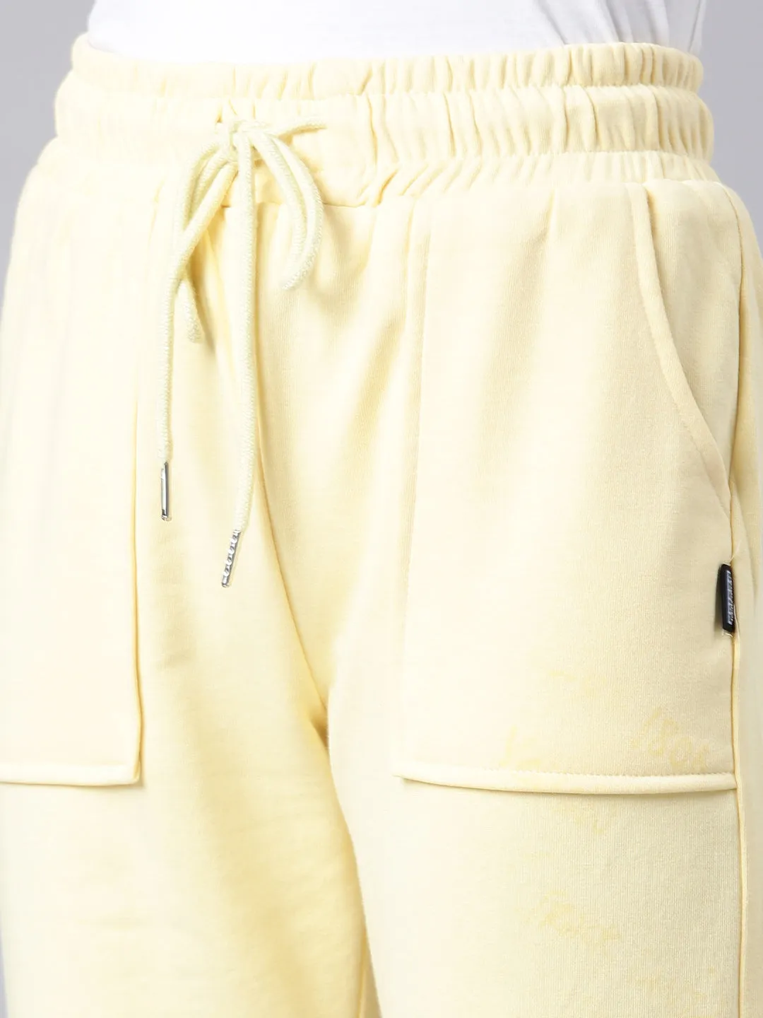 Women Yellow Solid Track Pant