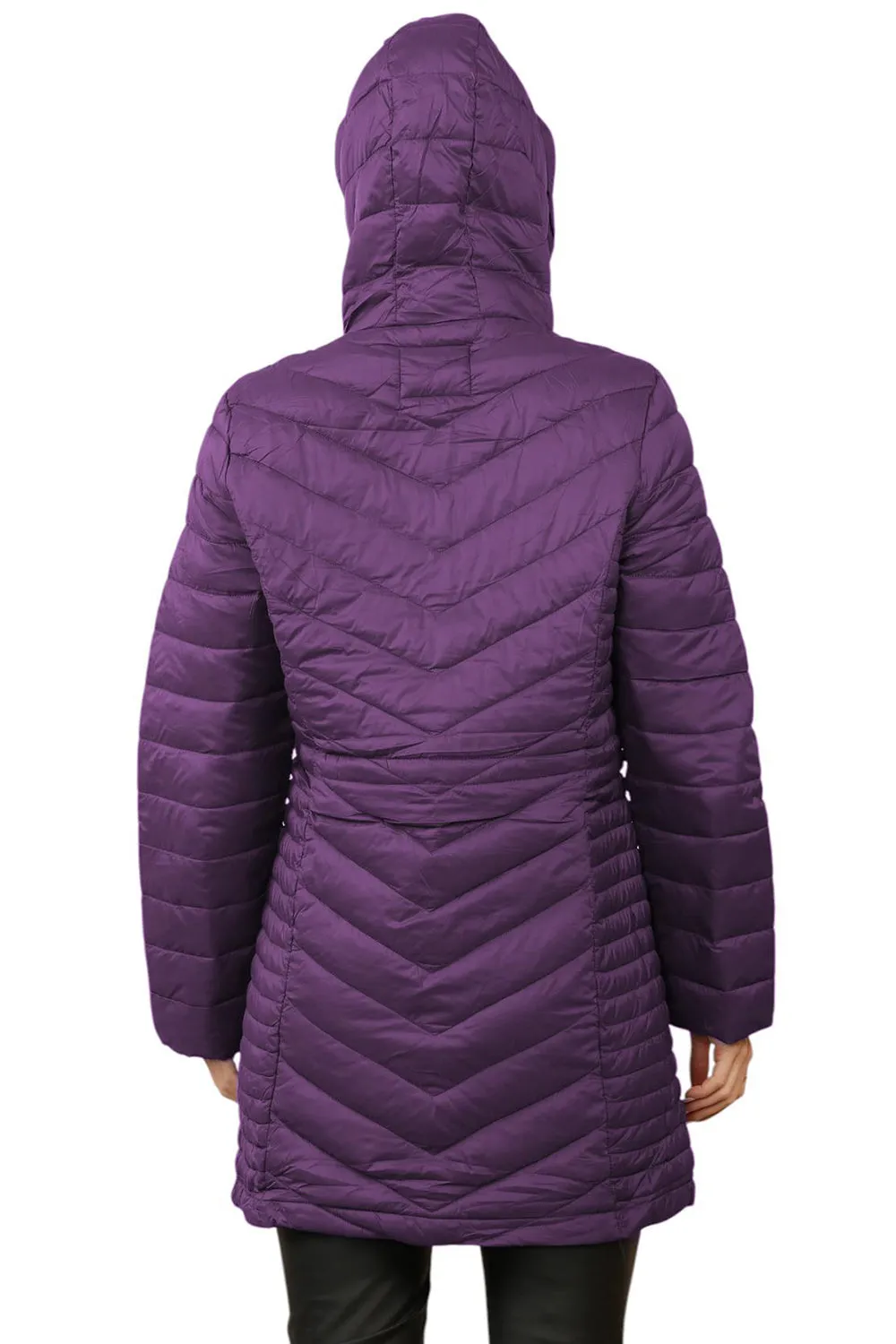 Womens Long Hooded Puffer Jacket