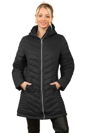 Womens Long Hooded Puffer Jacket