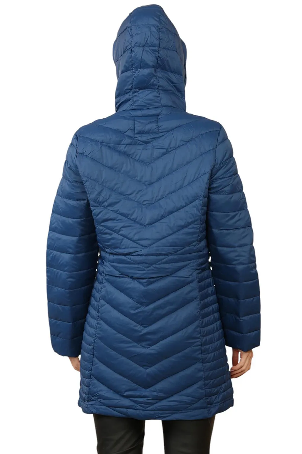 Womens Long Hooded Puffer Jacket