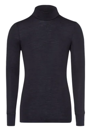 Woolen Silk M Thermal Turtleneck | Anthrazit 73403-176