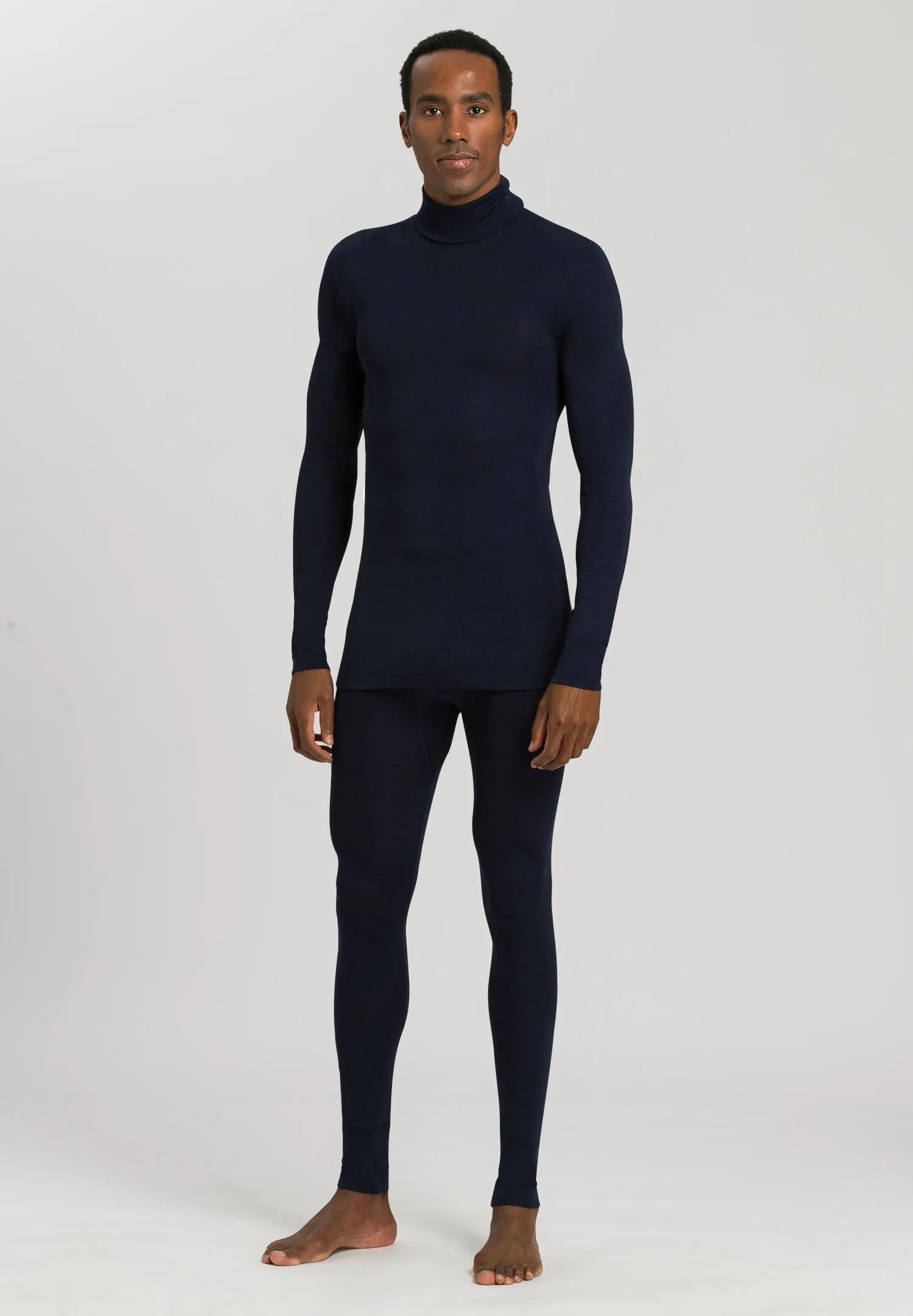 Woolen Silk M Thermal Turtleneck | Deep Navy 73403-1610