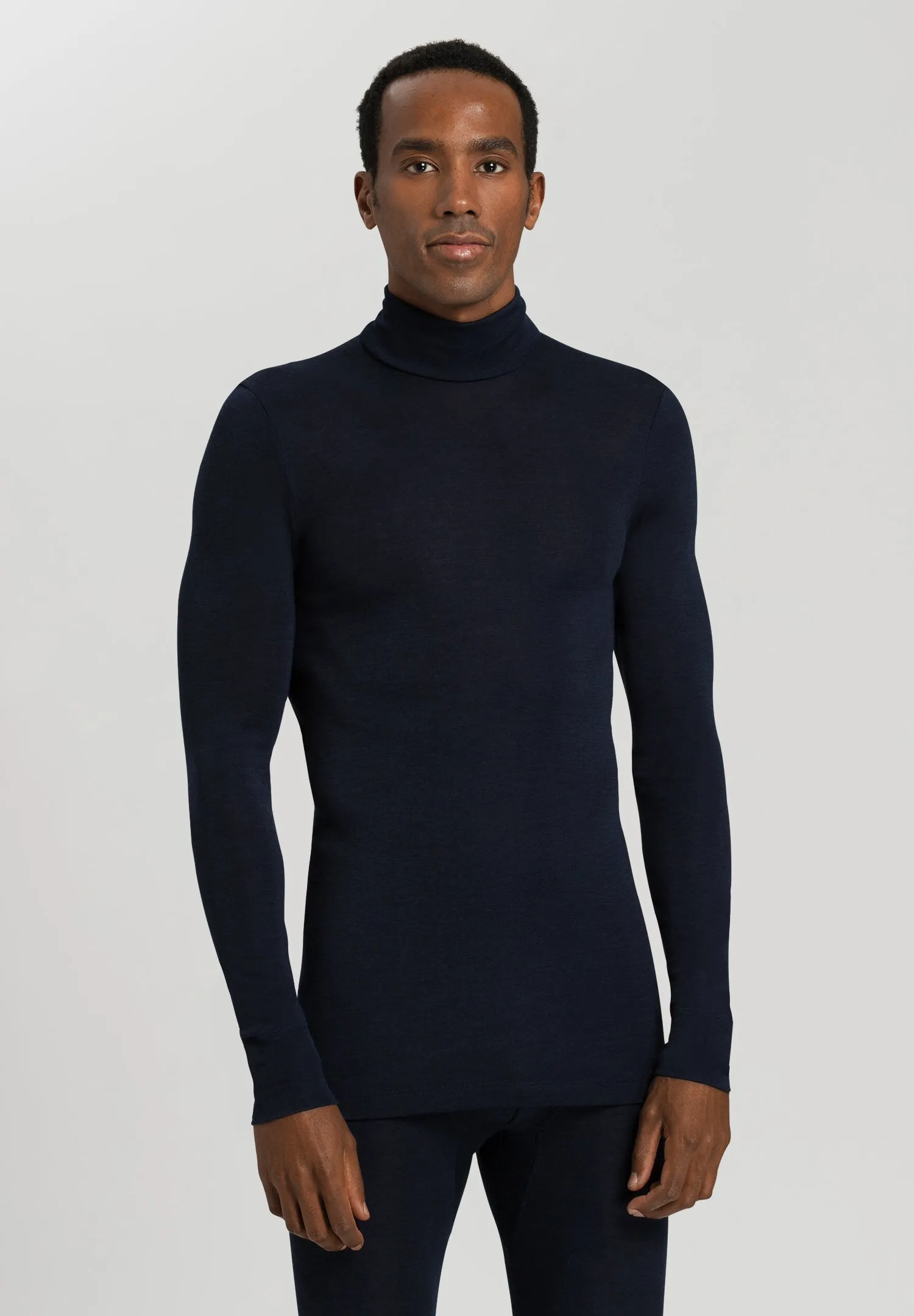 Woolen Silk M Thermal Turtleneck | Deep Navy 73403-1610