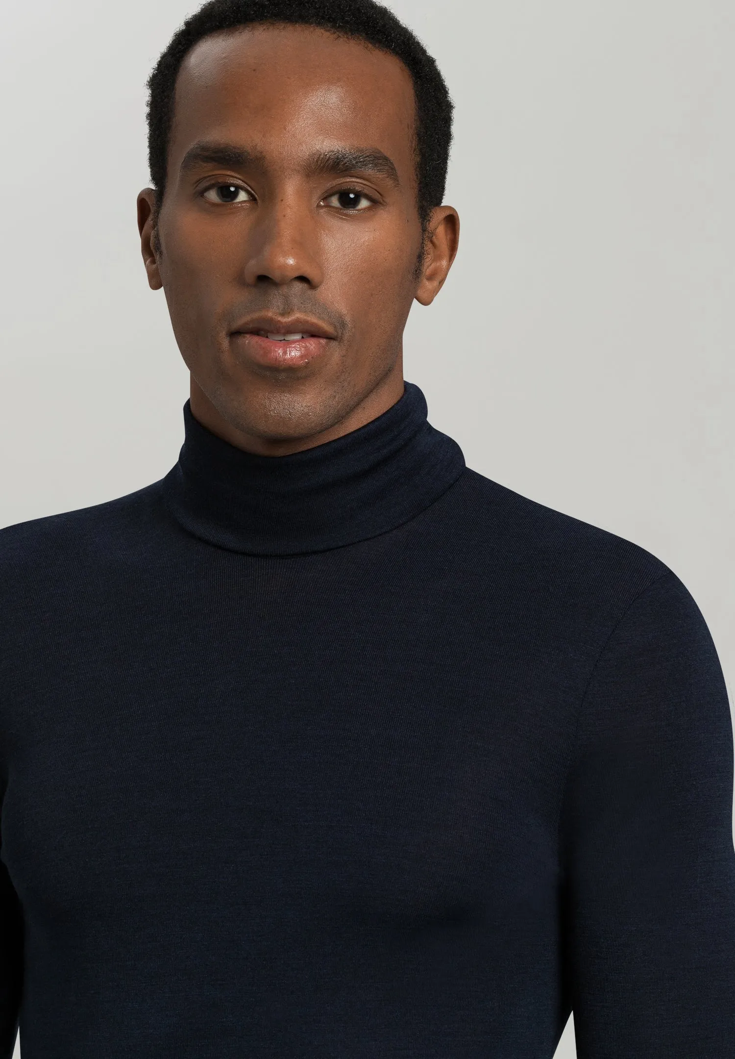 Woolen Silk M Thermal Turtleneck | Deep Navy 73403-1610