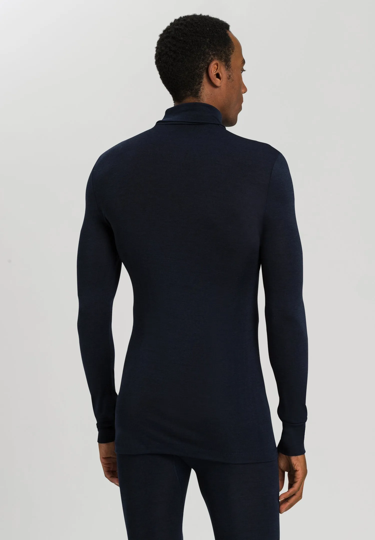 Woolen Silk M Thermal Turtleneck | Deep Navy 73403-1610